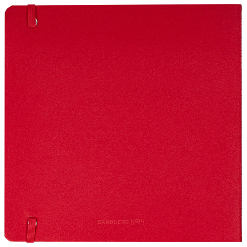 Скетчбук для акварели BRAUBERG ART, 200 г/м2, 195х195 мм, среднее зерно, 20 л., сшивка, красный фото 5