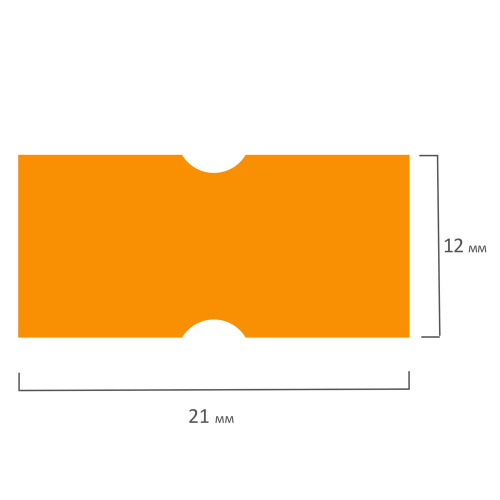 Этикет-лента BRAUBERG, 21х12 мм, прямоугольная, оранжевая, 5 рулонов по 600 шт. фото 7