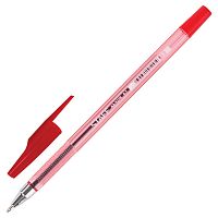 Ручка шариковая STAFF AA-927, красная, корпус тонированный, хромированные детали, линия 0,35 мм