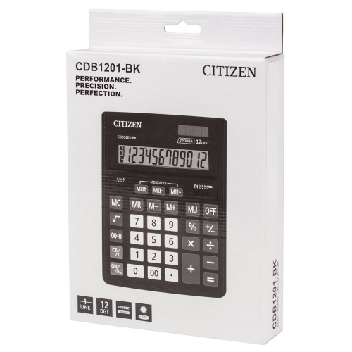 Калькулятор настольный CITIZEN, 205x155 мм, 12 разрядов, двойное питание фото 3