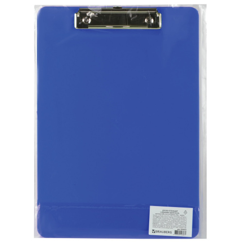 Доска-планшет BRAUBERG "SOLID", А4, 2 мм, с прижимом, пластик, синяя фото 4