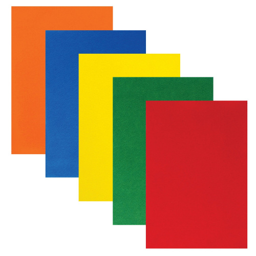 Цветной фетр для творчества ЮНЛАНДИЯ, А4, 5 ярких цветов, толщина 2 мм, с европодвесом фото 3