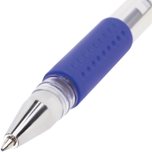 Ручка гелевая STAFF "EVERYDAY", 12 штук, линия письма 0,35 мм, с грипом, синяя фото 5