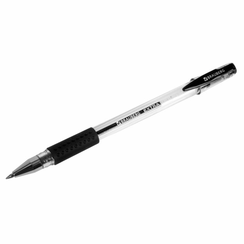Ручка гелевая с грипом BRAUBERG "EXTRA GT", ЧЕРНАЯ, стандартный узел 0,5 мм, линия 0,35 мм, 143917 фото 5