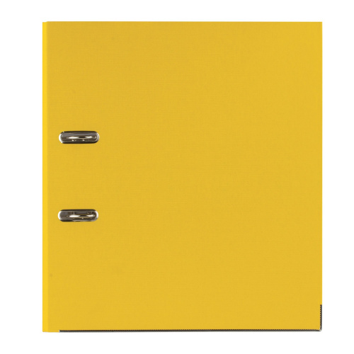 Папка-регистратор BRAUBERG, покрытие из ПВХ, 80 мм, с уголком, желтая фото 2
