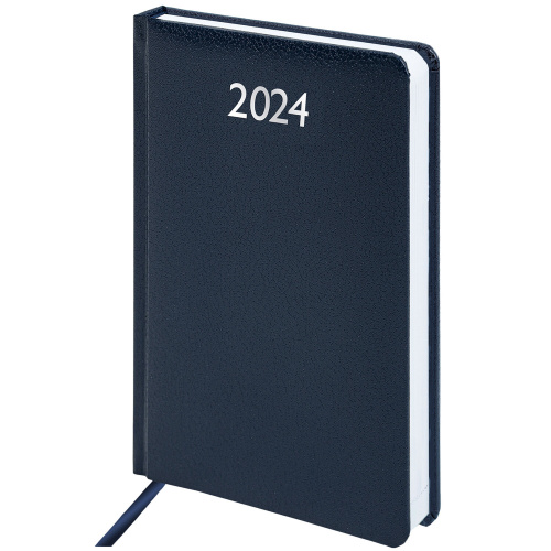 Ежедневник датированный 2024 А5 138x213 мм BRAUBERG "Profile", балакрон, синий, 114866 фото 7