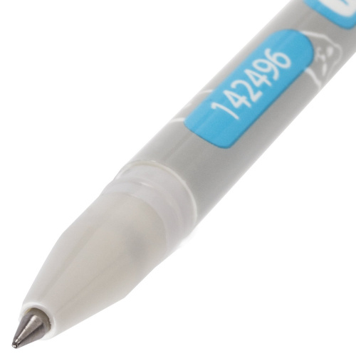 Ручка стираемая гелевая ПИФАГОР, корпус двухцветный, линия письма 0,35 мм, синяя фото 9