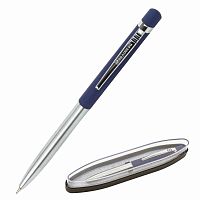 Ручка подарочная шариковая BRAUBERG Ottava, корпус серебристый, линия письма 0,5 мм, синяя