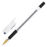 Ручка шариковая масляная с грипом MUNHWA "MC Gold", черная, корпус прозрачный, линия письма 0,3 мм