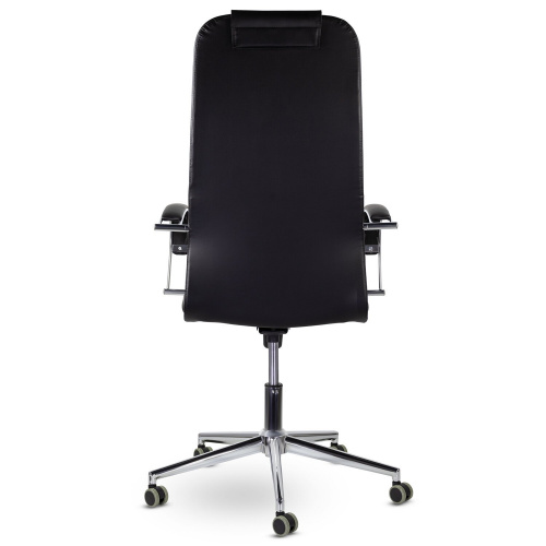 Кресло офисное BRABIX "Pilot EX-610 CH" premium, хром, кожзам, черное фото 3