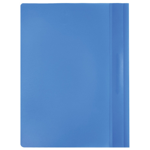 Скоросшиватель пластиковый STAFF, А4, 100/120 мкм, голубой фото 5