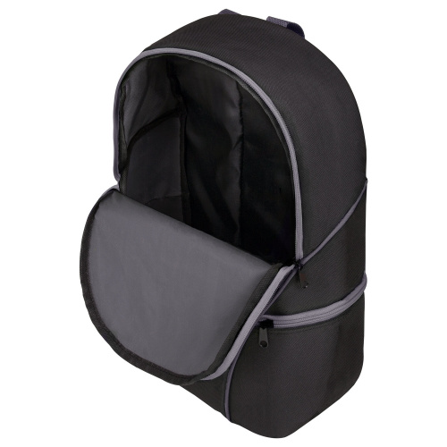 Рюкзак STAFF TRIP, 40x27x15,5 см, универсальный, 2 кармана, черный с серыми деталями фото 7