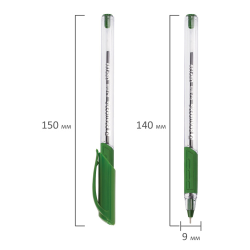 Ручка шариковая масляная BRAUBERG "Extra Glide GT", трехгранная, линия письма 0,35 мм, зеленая фото 5