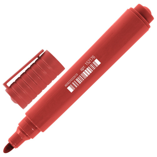 Маркер перманентный STAFF "Basic Budget PM-125", круглый наконечник 3 мм, красный фото 4