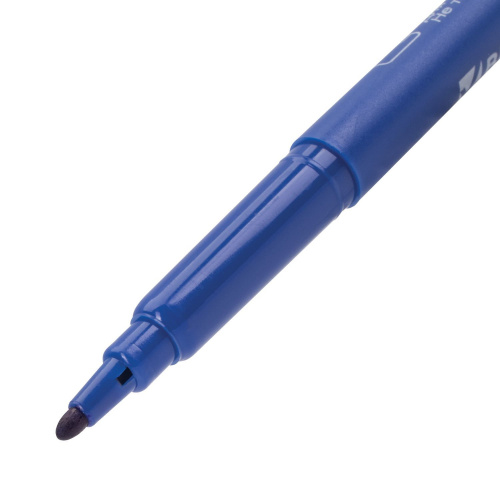 Маркер перманентный (нестираемый) BRAUBERG "CLASSICLine", корпус тонкий, наконечник 1 мм, синий фото 2