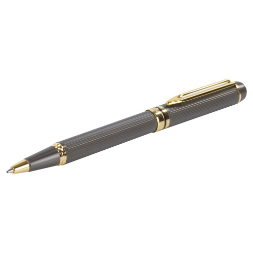 Ручка подарочная шариковая GALANT "Dark Chrome", корпус матовый хром, золотистые детали, синяя фото 8