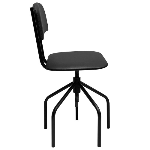 Кресло кассира, ресепшн РС66, на винте, без подлокотников, кожзам, черное фото 7