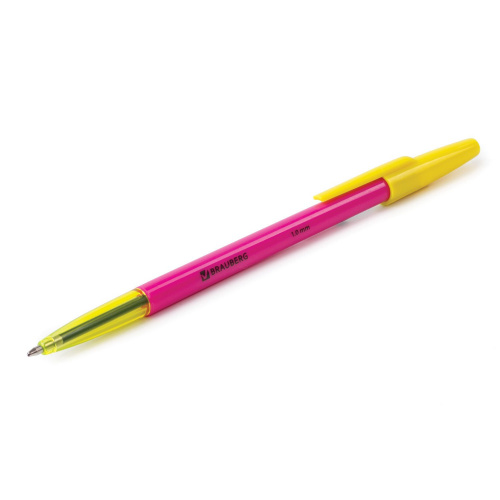 Ручка шариковая BRAUBERG "Color", корпус ассорти, узел 1 мм, линия письма 0,5 мм, синяя фото 5