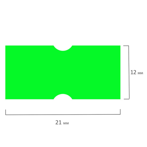 Этикет-лента BRAUBERG, 21х12 мм, прямоугольная, зеленая, 5 рулонов по 600 шт. фото 3