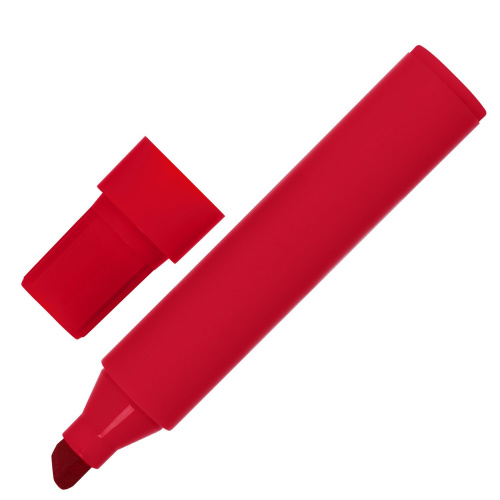 Маркер перманентный BRAUBERG "JUMBO", широкая линия письма, скошенный наконечник, красный фото 10