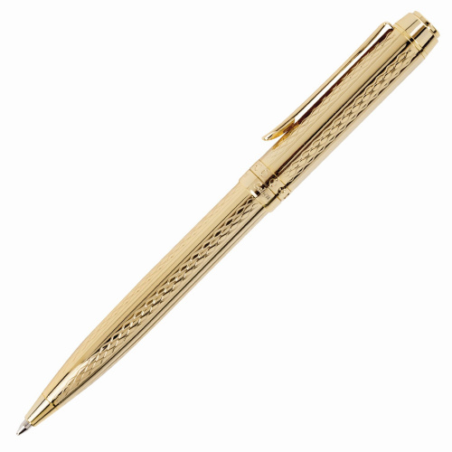 Ручка подарочная шариковая GALANT "Graven Gold", корпус золотистый с гравировкой, синяя фото 9