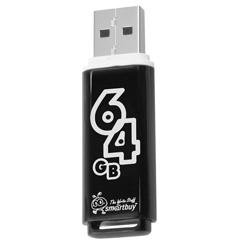 Флеш-диск SMARTBUY Glossy, 64 GB, USB 2.0, черный фото 3