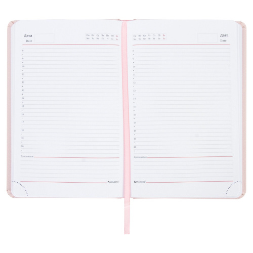 Ежедневник недатированный BRAUBERG "Profile", А5, 138x213 мм, балакрон, 136 л., светло-розовый фото 4