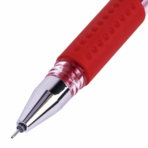 Ручка гелевая с грипом BRAUBERG "EXTRA GT NEEDLE", КРАСНАЯ, игольчатый узел 0,5 мм, линия 0,35 мм, 143921 фото 7