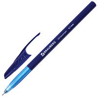 Ручка шариковая масляная BRAUBERG "Oil Base", корпус синий, линия письма 0,35 мм, синяя
