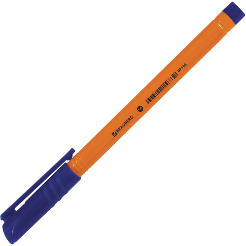 Ручка шариковая BRAUBERG "Solar", трехгранная, корпус оранжевый, узел 1 мм, синяя фото 10
