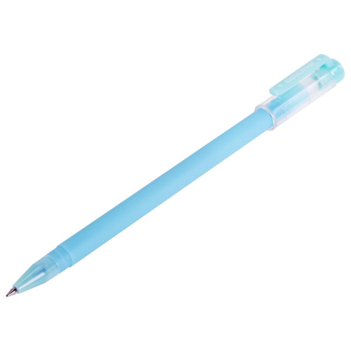 Ручка стираемая гелевая ЮНЛАНДИЯ "Лимонад", прорезиненный корпус, линия письма 0,35 мм, синяя фото 2