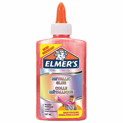 Клей для слаймов канцелярский металлик ELMERS Metallic Glue, 147 мл, розовый
