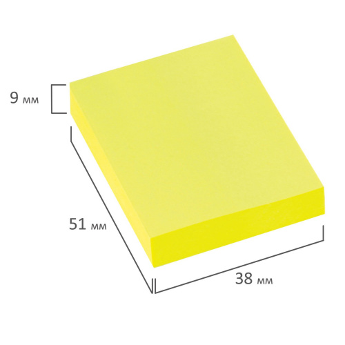 Блок самоклеящийся (стикеры), BRAUBERG, 38х51 мм, 90 листов, 2 шт., желтый фото 4