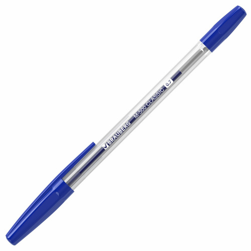Ручки шариковые BRAUBERG "M-500", 10 шт., линия письма 0,35 мм, синие фото 9