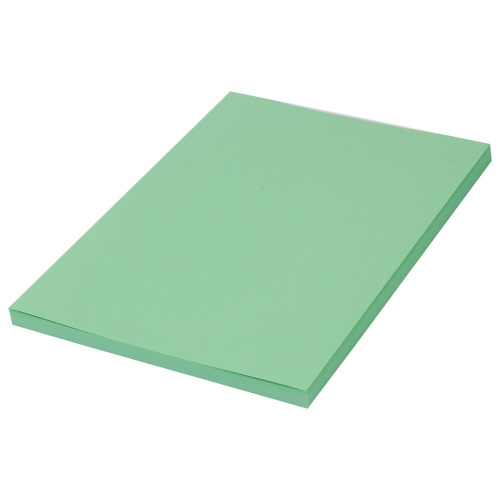 Бумага цветная BRAUBERG, А4, 80 г/м2, 100 л., медиум, зеленая, для офисной техники фото 2