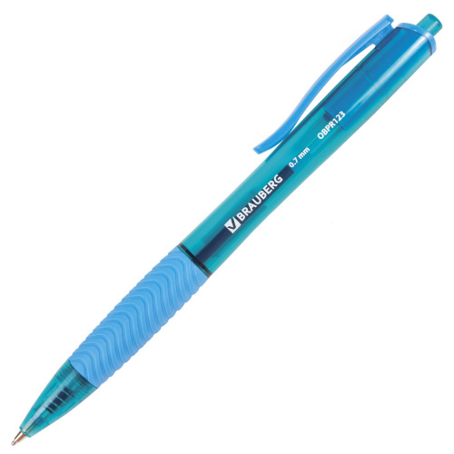 Ручка шариковая масляная автоматическая с грипом BRAUBERG "Fruity RD", линия письма 0,35 мм, синяя фото 6