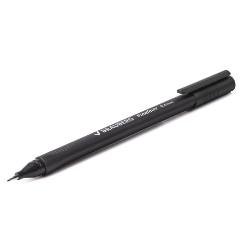 Ручка капиллярная (линер) BRAUBERG "Carbon", трехгранная, линия письма 0,4 мм, черная фото 7