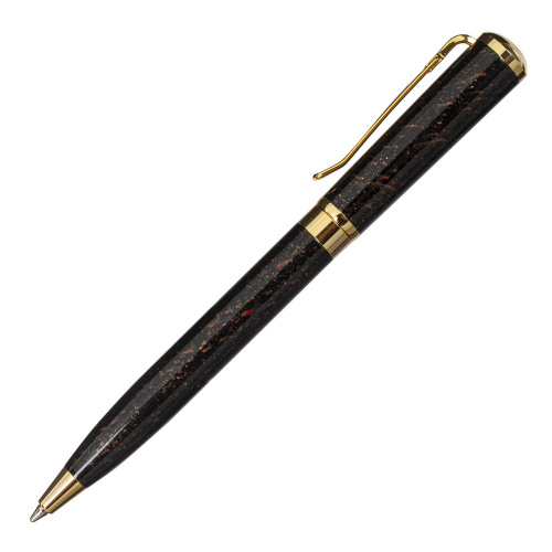 Ручка подарочная шариковая GALANT "TINTA MARBLE", корпус коричневый, золотистые детали, синяя фото 9