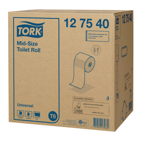 Бумага туалетная 135 м, TORK (Система Т6), комплект 27 шт., Universal, белая фото 2
