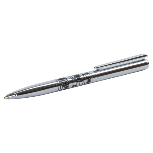 Ручка подарочная шариковая GALANT "Basel", корпус серебристый с черным, синяя фото 2