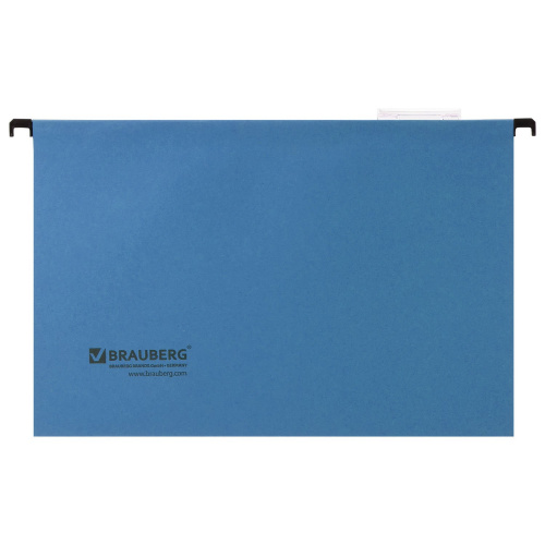 Подвесные папки BRAUBERG, А4, 406х245 мм, до 80 листов, 10 шт., синие, картон фото 5