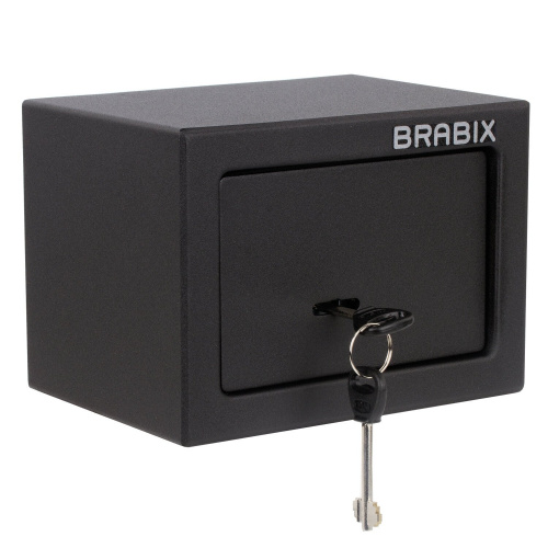 Сейф мебельный BRABIX "SF-140KL", 140х195х140 мм, ключевой замок, черный фото 6