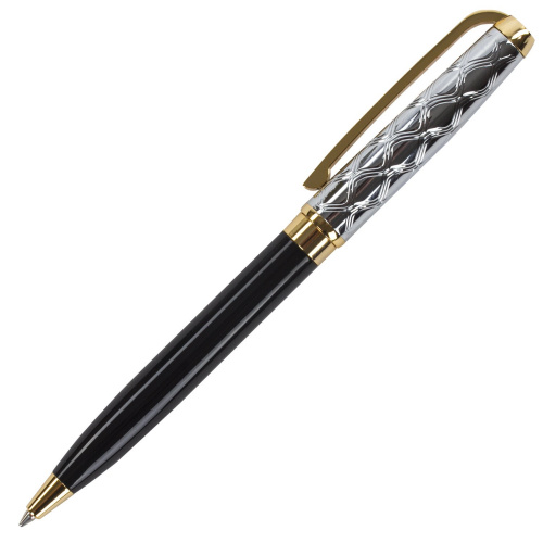 Ручка подарочная шариковая GALANT "Consul", корпус черный с серебристым, синяя фото 9