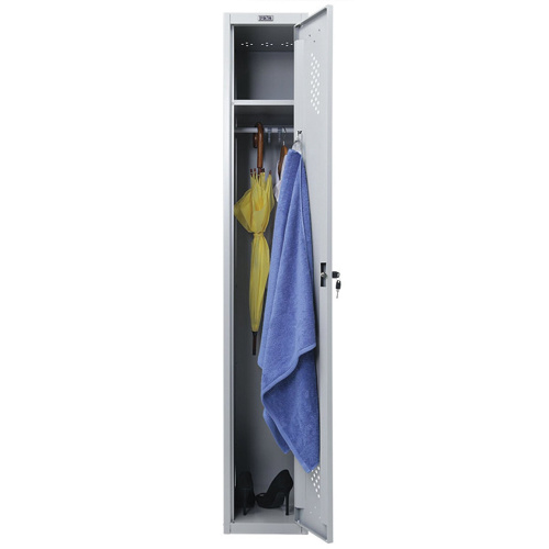 Шкаф металлический для одежды ПРАКТИК "LS-01", односекционный, 1830х302х500 мм, 17 кг, разборный фото 2