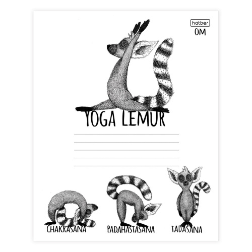 Тетрадь HATBER "Animals Yoga", 24л., клетка, обложка картон фото 5