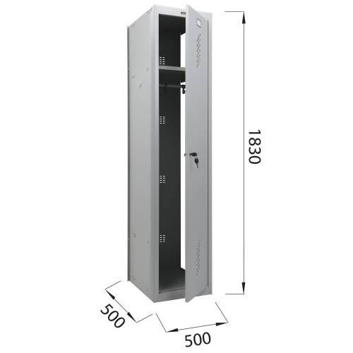 Шкаф (секция без стенки) металлический для одежды BRABIX "LK 01-40", 1830х400х500 мм, усиленный фото 10