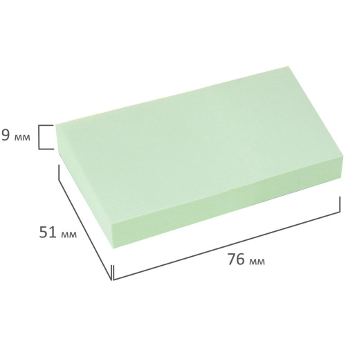 Блок самоклеящийся (стикеры) BRAUBERG, 76х51 мм, 100 л., зеленый фото 2