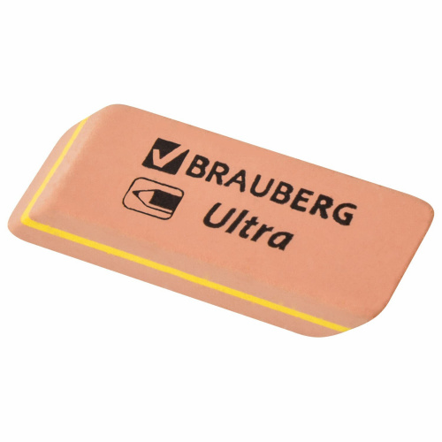 Ластик BRAUBERG "Ultra", 41х14х8 мм, оранжевый, натуральный каучук
