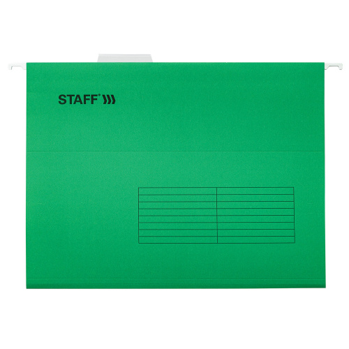 Подвесные папки STAFF, А4 (350х240мм) до 80л, 10 шт., зеленые, картон фото 3