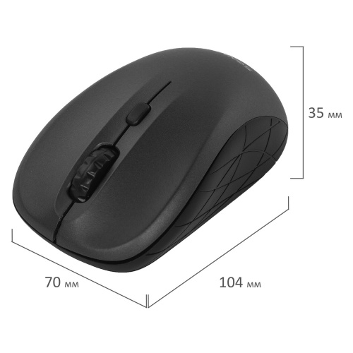 Мышь беспроводная SONNEN V-111, USB, 800/1200/1600 dpi, 4 кнопки, оптическая, черная фото 7